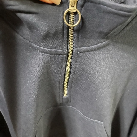 NWT WEWOREWHAT cropped Knit half zip Sweatshirt in Midnight Blue Size XL Womens - Picture 10 of 16